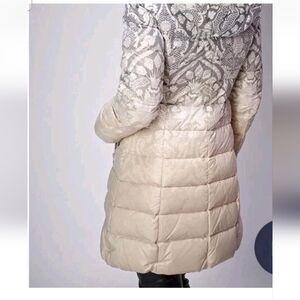 Down Coat Women  Made In Italy. Goose Down With Rabbit Fur Detachable Collar.